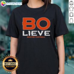Alt Text: Hot Bo Nix NFL Denver Broncos Casa Bonita game day ladies tee featuring vibrant team colors and logo.