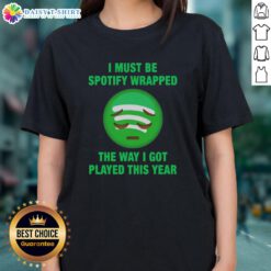Alt Text: Hot I Must Be Wrapped Ladies Tee featuring bold graphic design, perfect for stylish casual wear this year.
