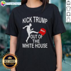Hot Kick Trump MAGA Red Hat Out of the White House Ladies Tee featuring a bold design for proud supporters.