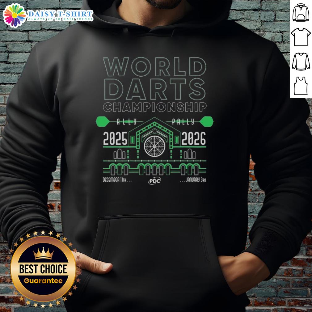 Stylish Hot World Darts Championship 2025-2026 hoodie featuring vibrant graphics and a comfortable fit for fans.