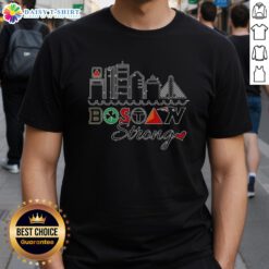 Boston City Sports Strong Skyline T-Shirt featuring iconic skyline design, perfect for sports fans and city lovers.