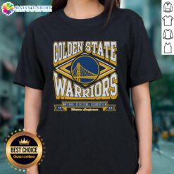 Alt Text: Stylish Nice Golden State Warriors Heater Ladies Tee featuring team colors and logo for passionate fans.