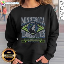 Cozy Nice Minnesota Timberwolves heater sweatshirt in navy blue, perfect for fans to stay warm during games.