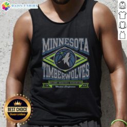 Alt Text: Stylish Nice Minnesota Timberwolves heater tank top featuring team colors and logo, perfect for basketball fans.