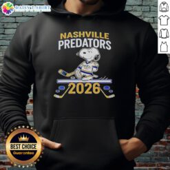 Nice Nashville Predators hockey Snoopy Peanuts 2026 hoodie featuring vibrant colors and team logo for fans.