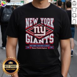 Alt Text: Stylish New York Giants heater t-shirt featuring team colors and logo, perfect for game day and fan apparel.