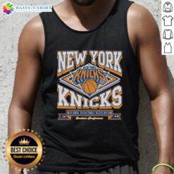 Alt Text: Stylish Nice New York Knicks heater tank top featuring vibrant team colors, perfect for basketball fans and summer wear.