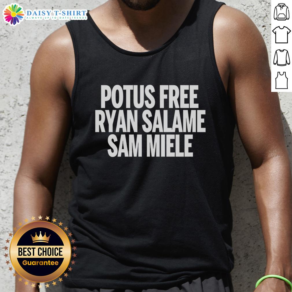 Ryan Salame and Sam Miele wearing Nice Potus Free tank tops, showcasing a stylish and vibrant design.