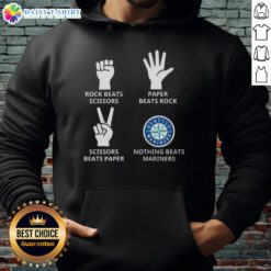 Seattle Mariners hoodie featuring 'Nothing Beats Rock, Paper, Scissors' design, perfect for fans and casual wear.