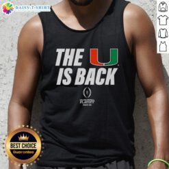 Miami Hurricanes Football 2025 CFP tank top featuring vibrant design and team logo for fans and supporters.