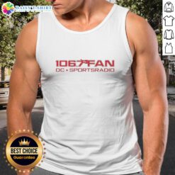 Official 106.7 The Fan DC Sports Radio logo printed on a stylish tank top, perfect for sports fans.