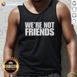 Official Alexa Bliss Charlotte Flair We're Not Friends tank top featuring bold graphics and vibrant colors for wrestling fans.