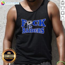 Official Fck The Raiders Tank Top featuring bold graphic design for sports fans, perfect for game day wear.