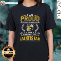 Georgia Tech Yellow Jackets fan ladies tee celebrating pride in school spirit and achievements, perfect for loyal supporters.