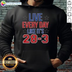 Official Live Everyday Like It's 28-3 high-quality hoodie in black, showcasing stylish design and comfortable fabric.