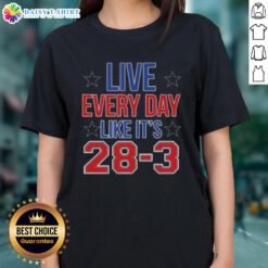 High-quality ladies tee featuring 'Live Everyday Like It's 28/3' design, perfect for casual wear and inspirational style.