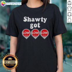 Official Shawty Got Low Diabetes Ladies Tee featuring a stylish design for diabetes awareness and support.