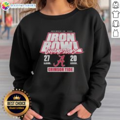 Alt Text: Alabama Crimson Tide sweatshirt celebrating their 27-20 Iron Bowl victory over Auburn Tigers on November 29, 2025.