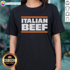 Original Italian Beef Chicago Bears ladies tee featuring vibrant team colors and stylish graphic design.