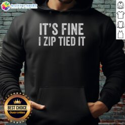 Vintage mechanic car guy hoodie featuring 'It's Fine, I Zip Tied It' design, perfect for auto enthusiasts and casual wear.