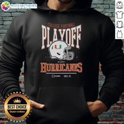 Alt Text: Original Miami Hurricanes College Football Playoff 2025-26 hoodie featuring team colors and logo design.