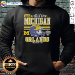 Original Michigan Wolverines Citrus Bowl 2025 hoodie featuring team colors and logo, perfect for fans in Orlando.