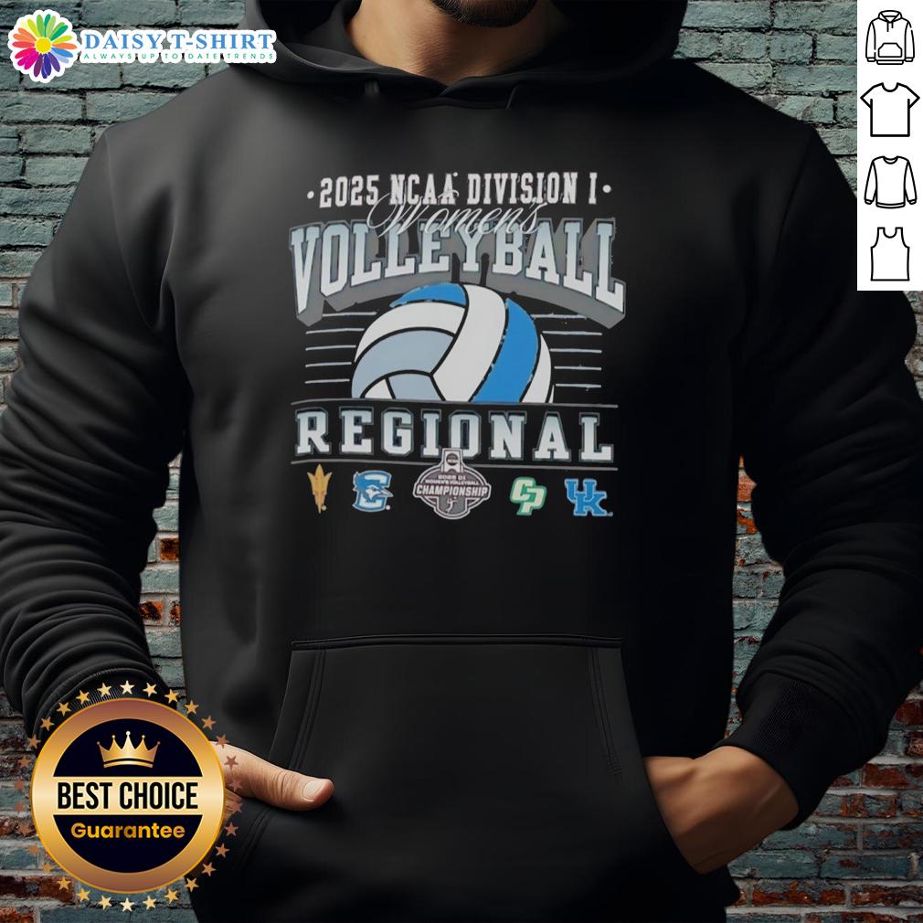 Original NCAA Division I Women's Volleyball Regionals hoodie featuring Arizona State, Creighton Bluejays, and Cal Poly logos.