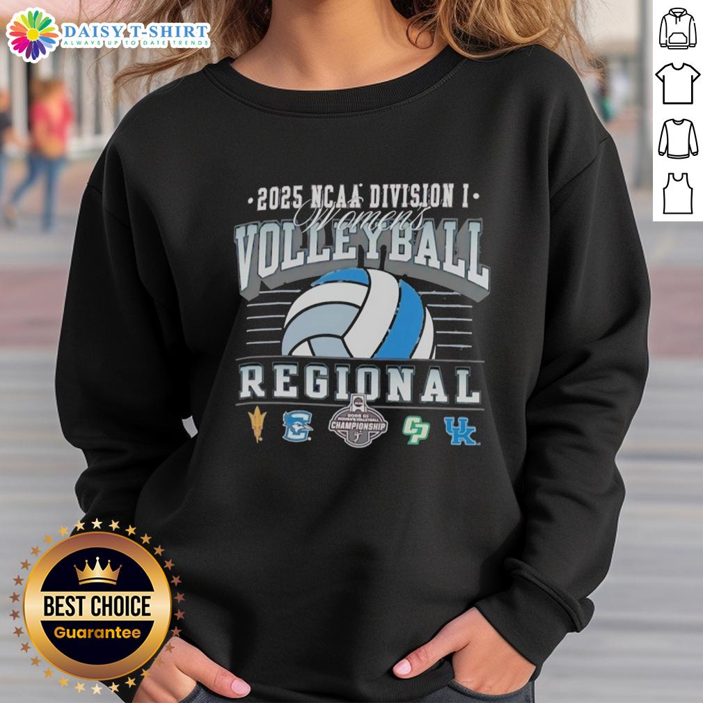 Original NCAA Division I Women's Volleyball Regionals sweatshirt featuring Arizona State, Creighton Bluejays, and Cal Poly.