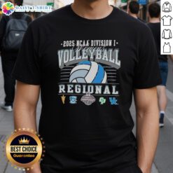 Original NCAA Division I Women's Volleyball Regionals T-Shirt featuring Arizona State, Creighton Bluejays, and Cal Poly logos.