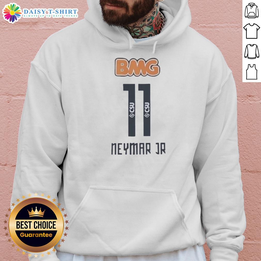 Original Neymar Jr 11 CSU Santos FC BMG Hoodie featuring vibrant colors and stylish design, perfect for football fans.