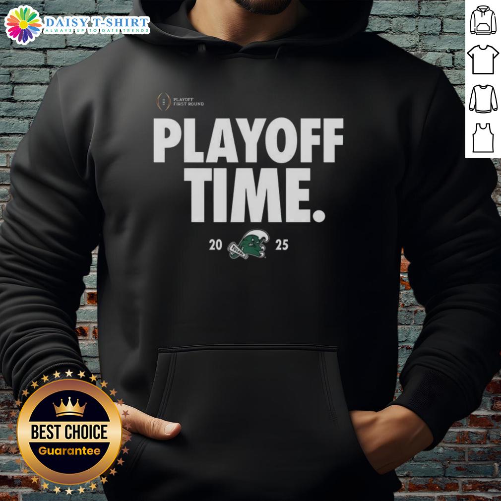Alt Text: Original Tulane Green Wave Playoff Time logo hoodie featuring team colors and design for passionate fans.