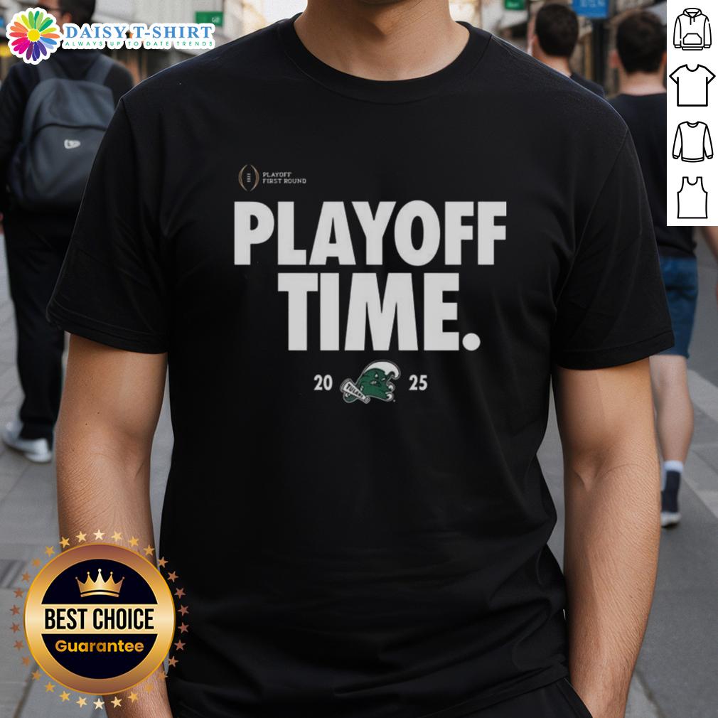 Alt Text: Original Tulane Green Wave Playoff Time Logo T-Shirt featuring vibrant team colors and iconic design for fans.