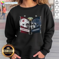 Alt Text: Original Washington State Cougars vs Utah State Aggies 2025 Famous Idaho Potato Bowl helmet sweatshirt design.