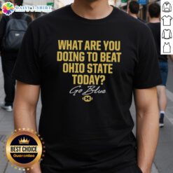 Premium Go Blue 2025 T-Shirt featuring Ohio State Buckeyes vs Michigan Wolverines design for ultimate fan support.