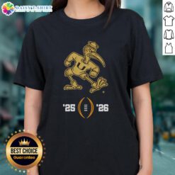 Alt Text: Premium Miami Hurricanes NCAA College Football Playoff 2025-2026 ladies tee featuring Sebastian the Ibis mascot.
