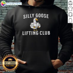 Premium Silly Goose Lifting Club Muscle Hoodie in black, showcasing a stylish design perfect for gym enthusiasts.