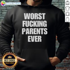 Premium Worst Fcking Parents Ever Letter Hoodie displayed in a stylish setting, perfect for humor-loving parents.