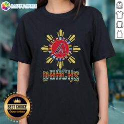 Pretty Arizona Diamondbacks X Hispanic Ladies Tee featuring vibrant colors and stylish design for fans.