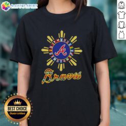 Stylish Atlanta Braves X Hispanic ladies tee featuring vibrant colors and a comfortable fit, perfect for game day.