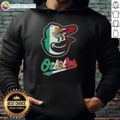 Stylish Baltimore Orioles baseball hoodie featuring a vibrant Mexican flag design, perfect for fans and fashion lovers.