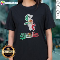 Pretty Chicago White Sox baseball tee featuring a vibrant Mexican flag design for ladies' stylish sportswear.