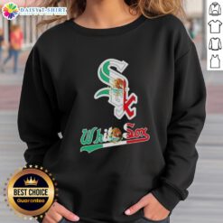 Stylish Chicago White Sox baseball sweatshirt featuring a vibrant Mexican flag design, perfect for fans and fashion lovers.