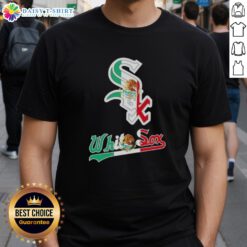 Chicago White Sox baseball t-shirt featuring a vibrant Mexican flag design, perfect for fans celebrating culture and team spirit.