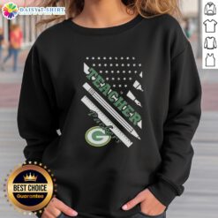 Pretty Green Bay Packers Football X Teacher American Flag Sweatshirt featuring vibrant colors and a stylish design.