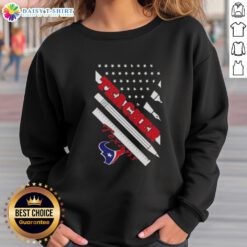 Pretty Houston Texans football sweatshirt for teachers featuring an American flag design. Perfect for game day!