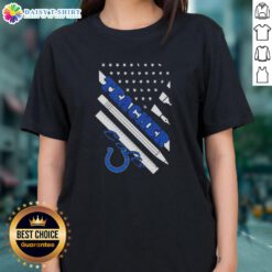 Pretty Indianapolis Colts football tee for ladies featuring an American flag design, perfect for game day or casual wear.