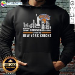Stylish New York Knicks hoodie featuring city skyline design, perfect for fans in the 2025-26 season.