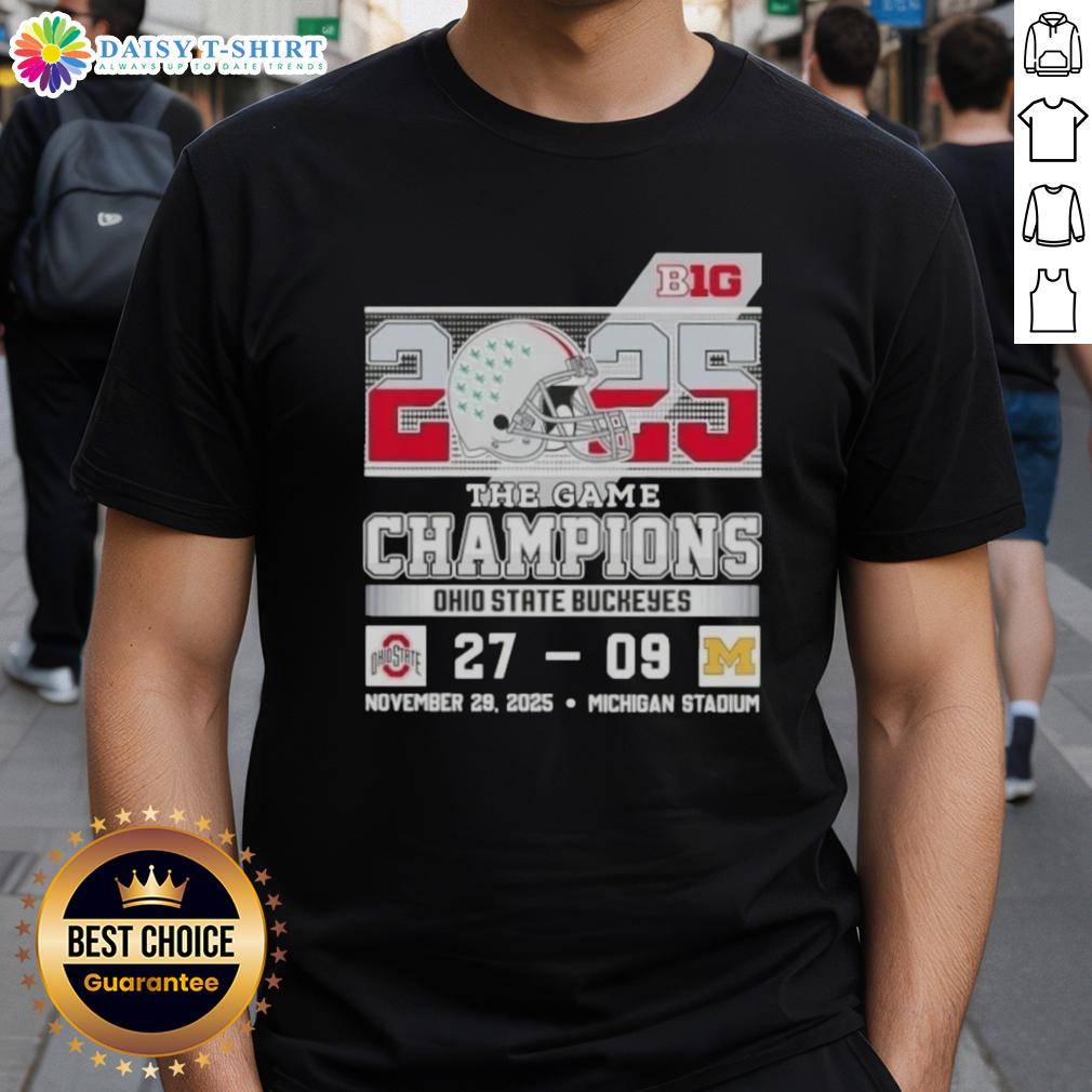 Ohio State Buckeyes T-shirt celebrating Big Ten The Game champions at Michigan Stadium - perfect for fans and collectors.