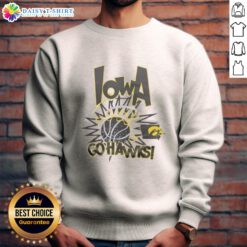Top Iowa Hawkeyes Go Hawks slam sweatshirt featuring team colors and logo, perfect for fans showcasing their spirit.