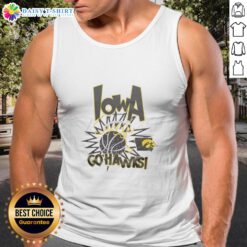 Alt Text: Top Iowa Hawkeyes Go Hawks Slam Tank Top featuring team colors and logo, perfect for fans and summer wear.